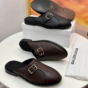 Balenciaga Buckle Half Shoe-Black&Brown