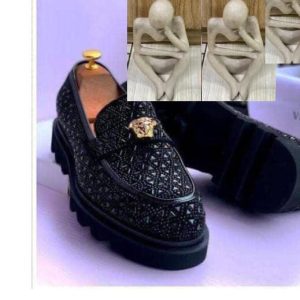 Versace Big Sole Loafers Shoe - Black