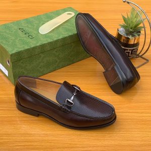 Gucci Men Top Quality Leather Shoe-Brown