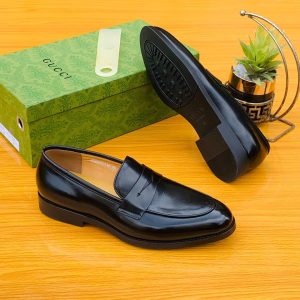 Men Gucci Premium Top Quality Leather Shoe-Black