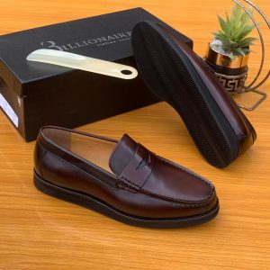Men Billionaire Italian Top Quality Leather Shoe-Brown