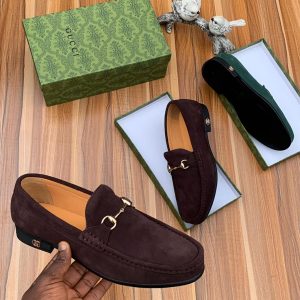 Gucci Men Quality Loafers Shoe-Dark Brown