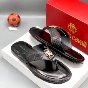Roberto Cavalli Men Pam slippers-Black