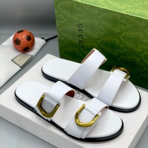 Gucci Italian Men Quality Slippers - White
