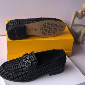 Fendi Italian Men Quality Leather Sole Shoe - Black