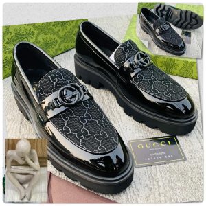 Gucci Men Glossy Big Sole Loafers Shoe